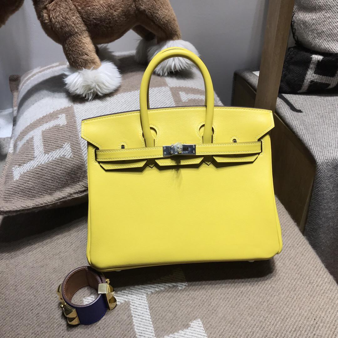 愛馬仕鉑金包 Hermes birkin 25 bag swift D9湖泊黃色18年最新的顏色