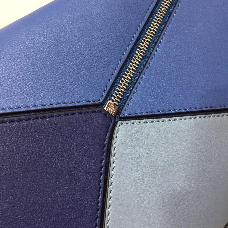 loewe 經典小牛皮 Puzzle Bag Varsity Blue Multitone