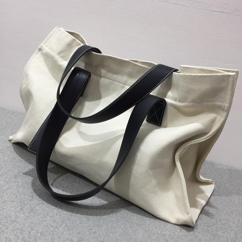 Loewe 棉質帆布托特包 Tote Paula Large Bag 原色/黑色