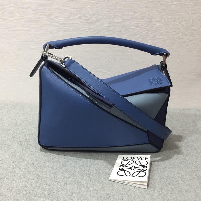 loewe Puzzle Small Bag Varsity Blue Multitone 經典牛皮