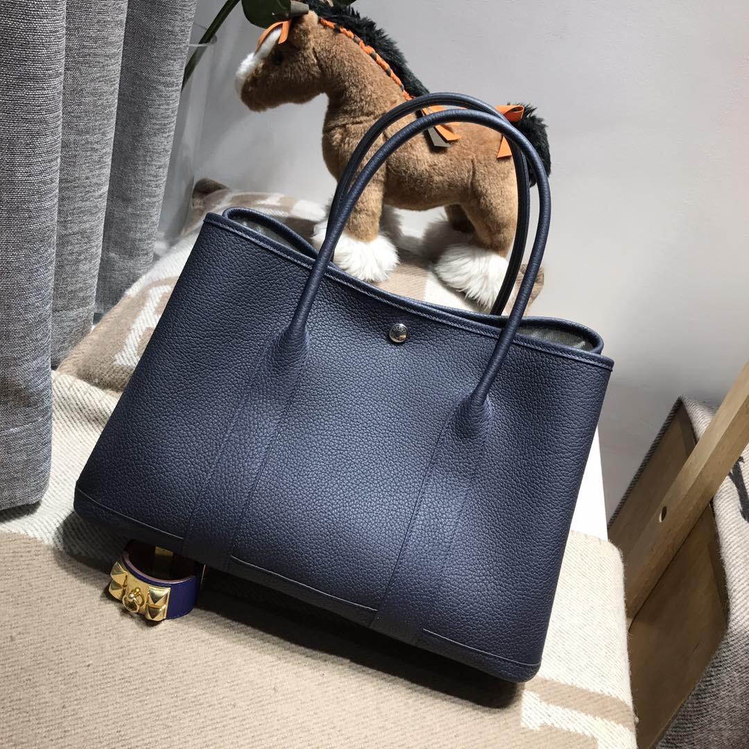 Hermes Garden Party bag 36 空中花園包Negonda牛皮 CK73 Blue saphir寶石藍