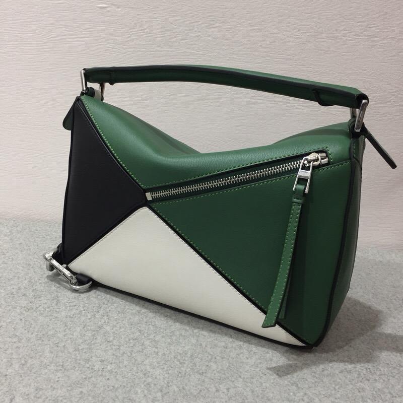 羅意威包包香港官網 Loewe Puzzle Bag Forest Green/White/Black