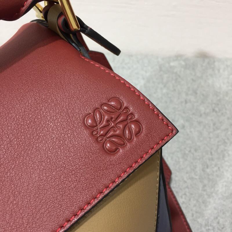 Loewe Puzzle Bag Brick Red/Almond 紅棕色/杏色