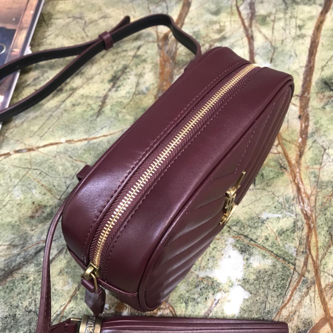 聖羅蘭包包 Belt Bags YSL Lou belt bag in burgundy leather 小牛皮 酒红色