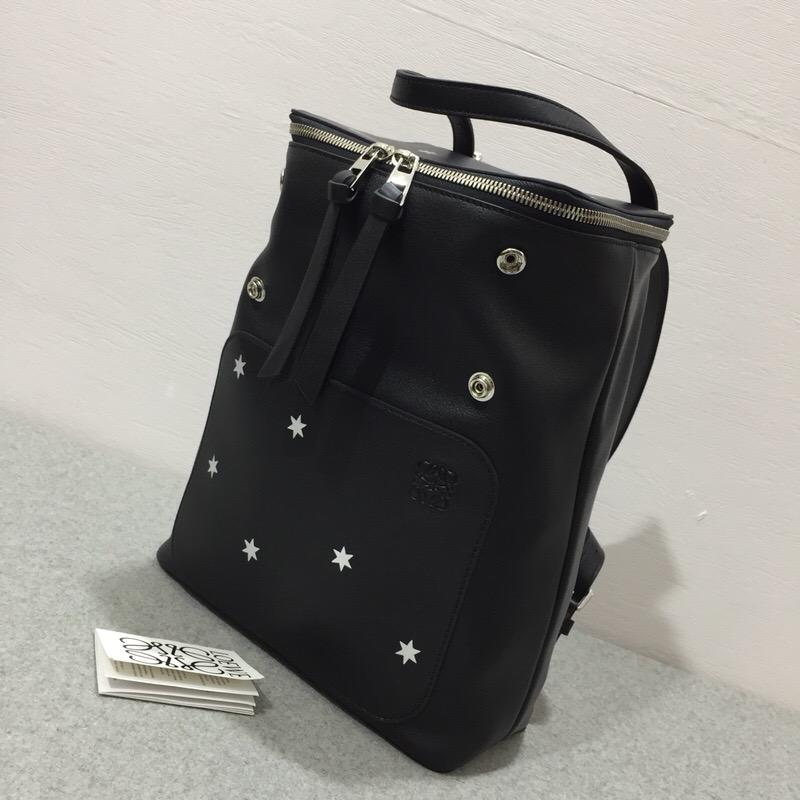 羅意威男包 雙肩背包 Loewe  Goya Stars Small Backpack 黑色/銀色