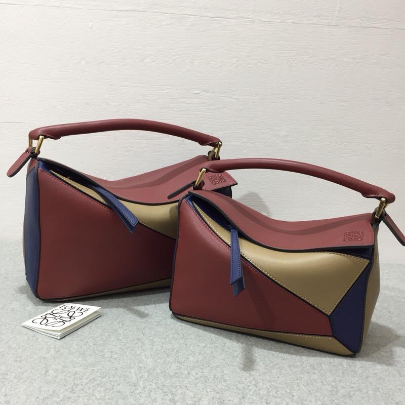 Loewe Puzzle Bag Brick Red/Almond 紅棕色/杏色