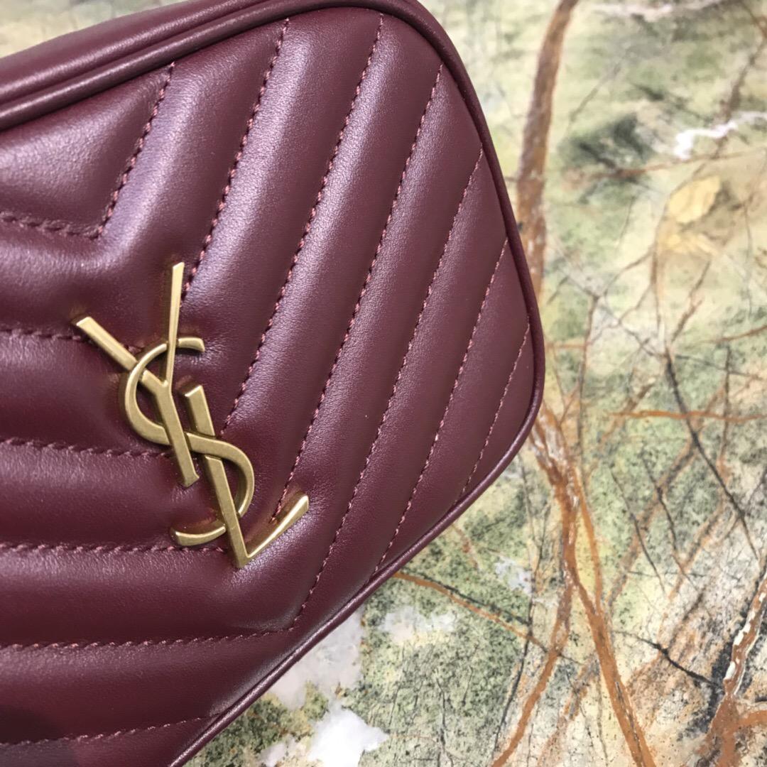 聖羅蘭包包 Belt Bags YSL Lou belt bag in burgundy leather 小牛皮 酒红色