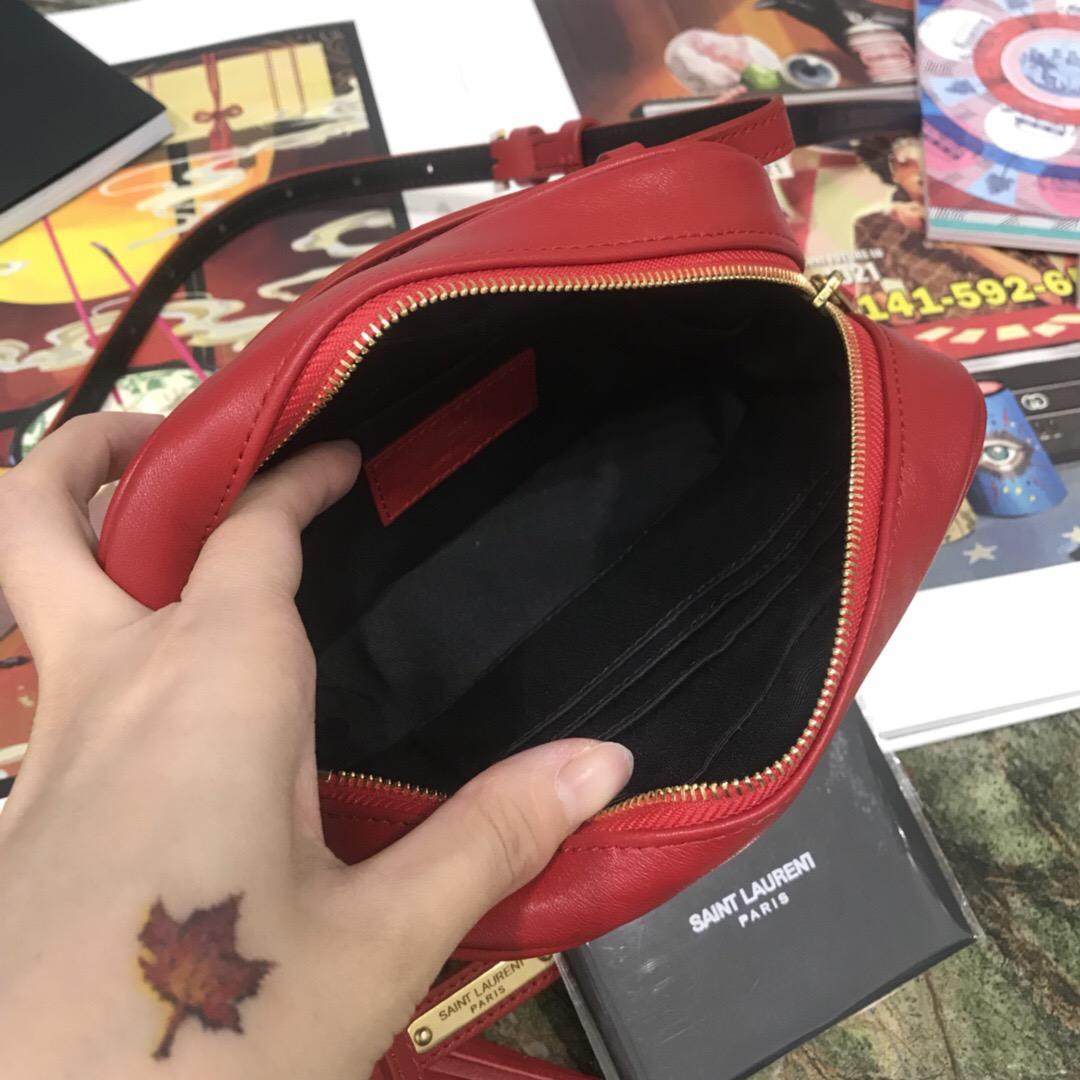 聖羅蘭腰包 Belt Bags YSL Lou belt bag in burgundy leather  红色小牛皮