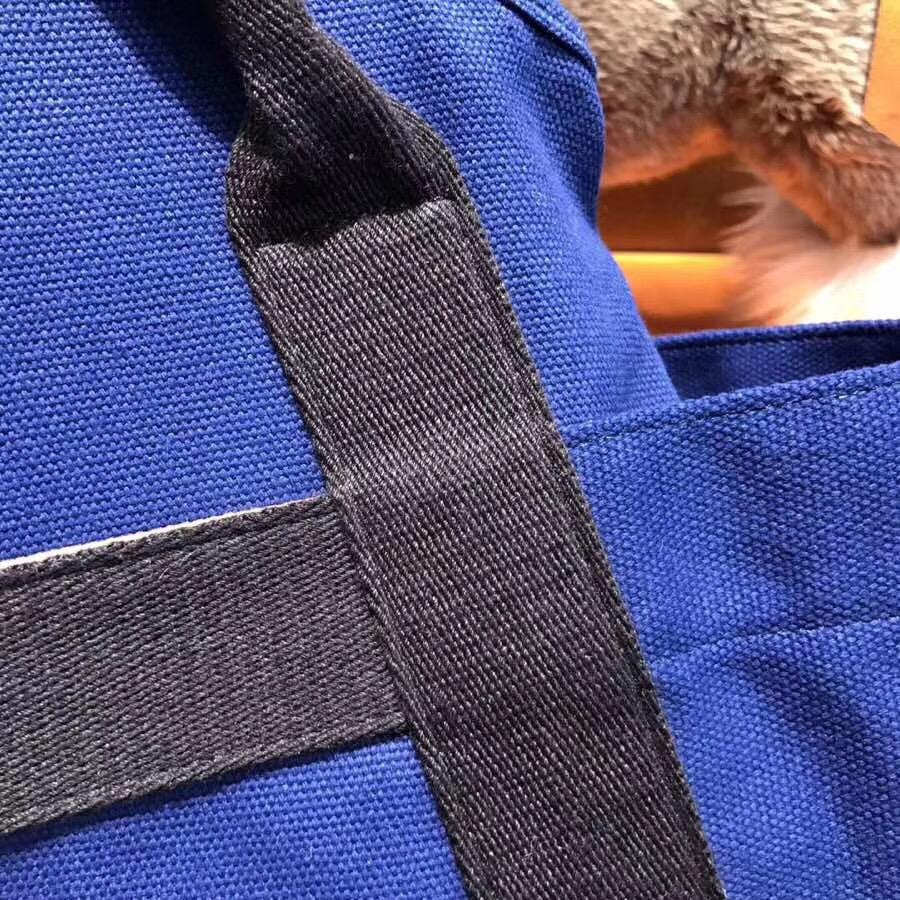 愛馬仕帆布包價格 Hermes Aline Bag 旅行布包 網紅包度假的街拍神器 藍色