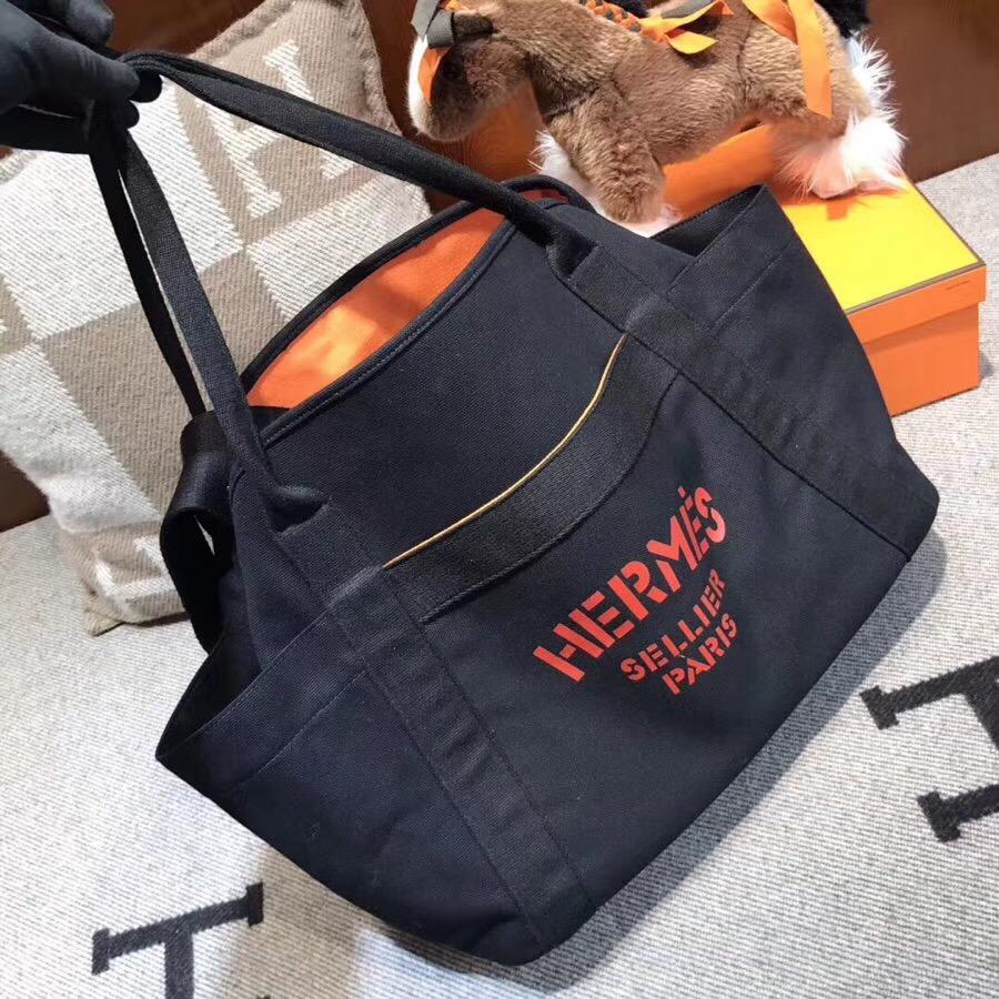 愛馬仕帆布包價格 Hermes Aline Bag 網紅包 街拍神器 最新顏色黑色/橙色字體