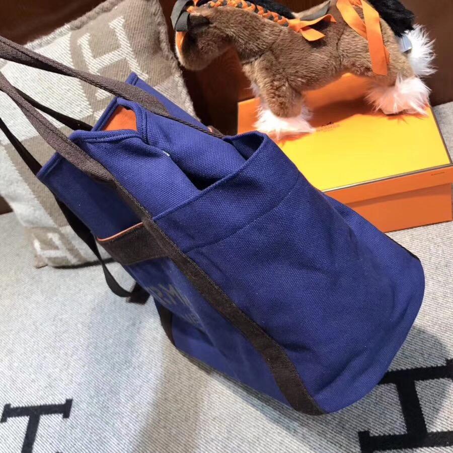 愛馬仕帆布包價格 Hermes Aline Bag 旅行布包 網紅包度假的街拍神器 藍色
