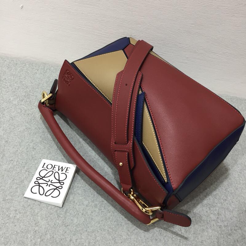 Loewe Puzzle Bag Brick Red/Almond 紅棕色/杏色