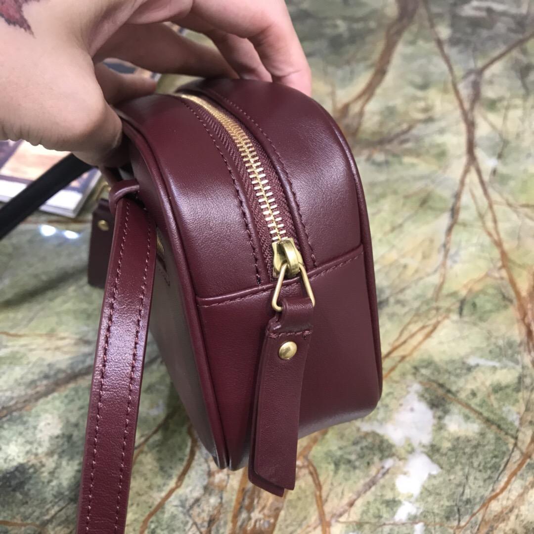 聖羅蘭包包 Belt Bags YSL Lou belt bag in burgundy leather 小牛皮 酒红色