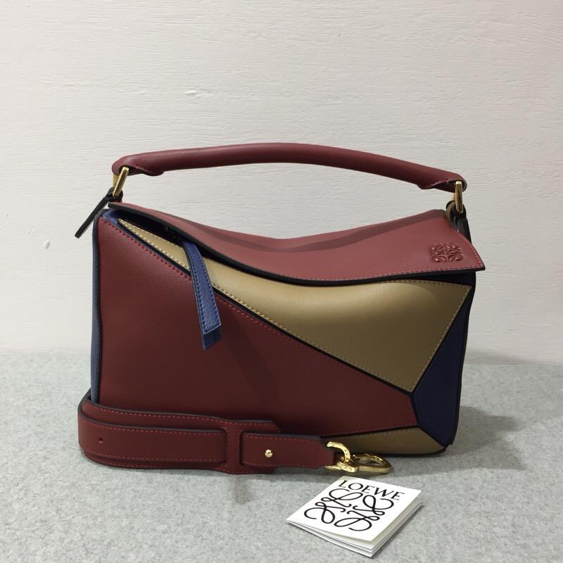 Loewe Puzzle Bag Brick Red/Almond 紅棕色/杏色