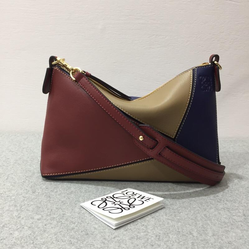 Loewe Puzzle Pochette Bag Brick Red/Almond