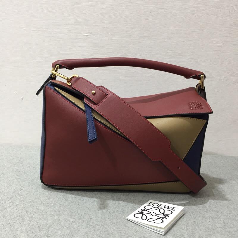 Loewe Puzzle Bag Brick Red/Almond 紅棕色/杏色