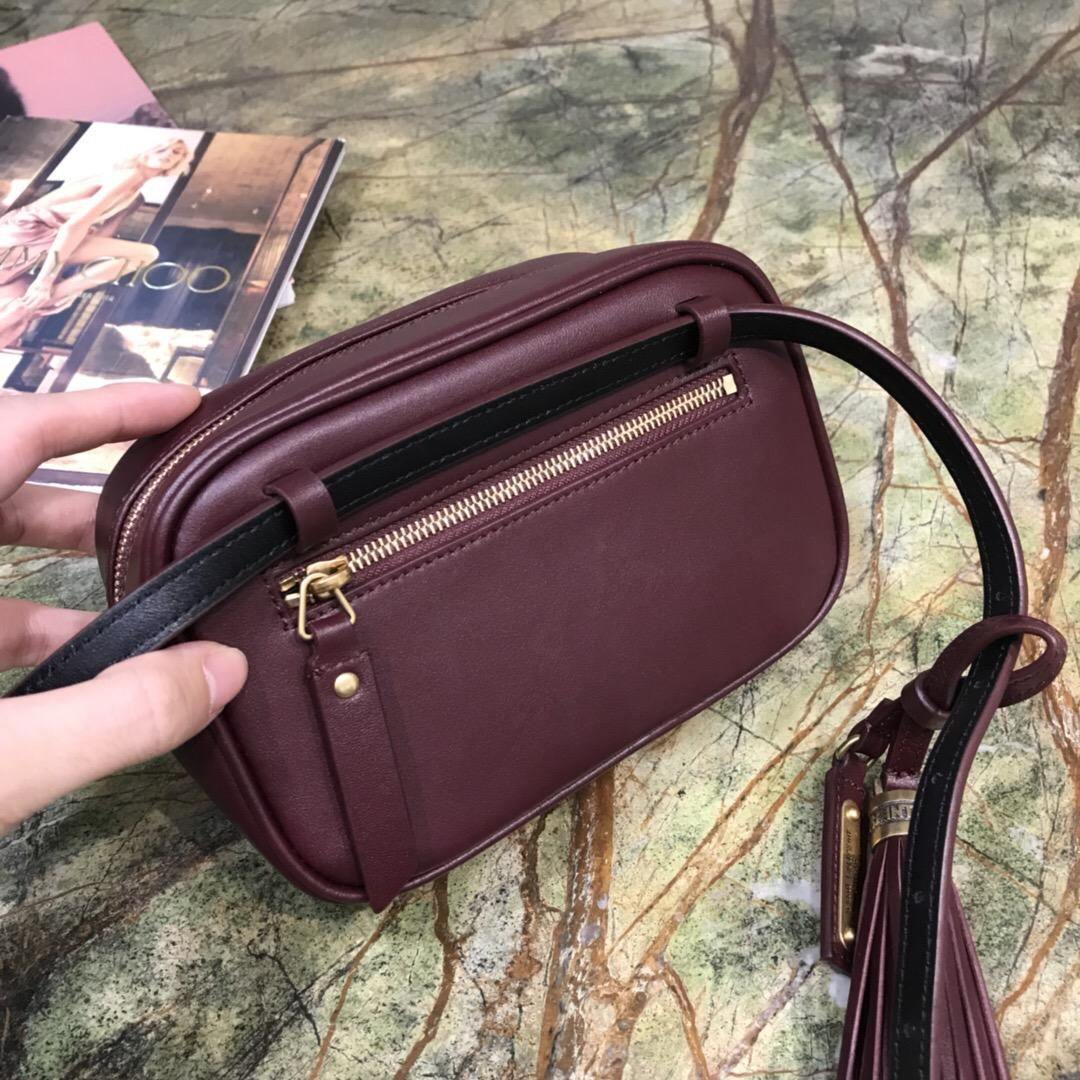 聖羅蘭包包 Belt Bags YSL Lou belt bag in burgundy leather 小牛皮 酒红色