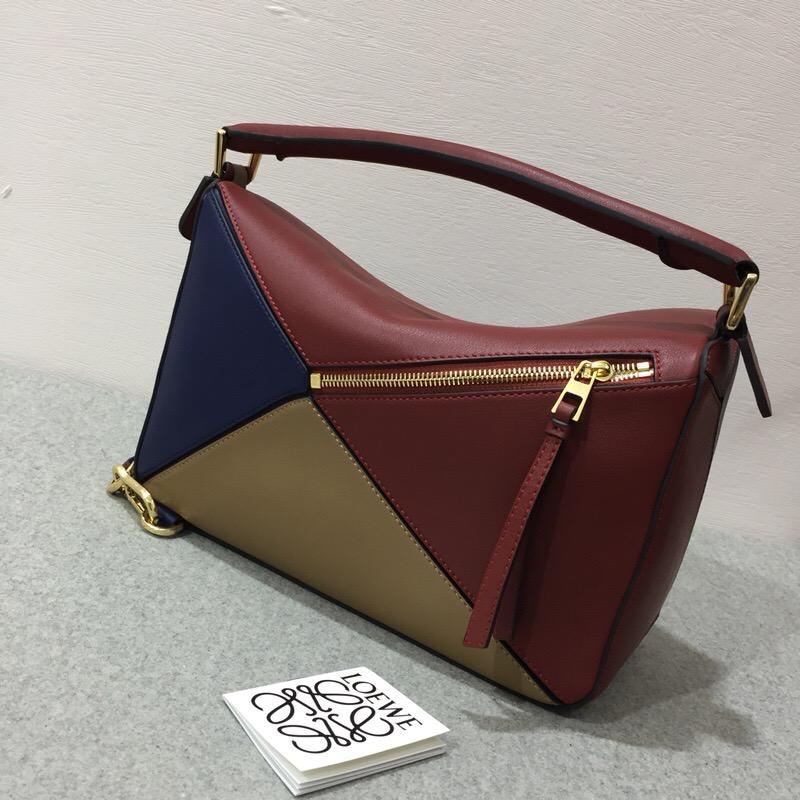 Loewe Puzzle Bag Brick Red/Almond 紅棕色/杏色