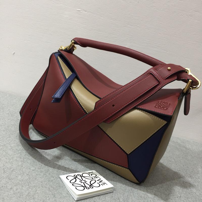 Loewe Puzzle Bag Brick Red/Almond 紅棕色/杏色