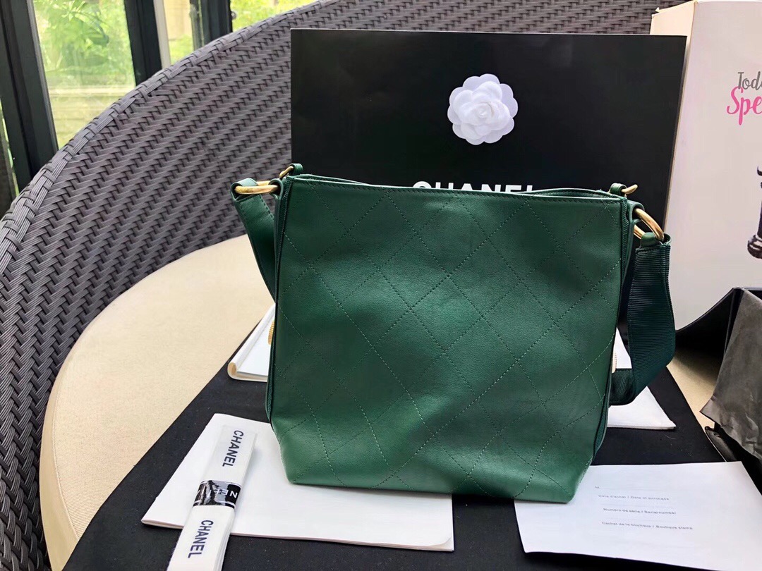 Chanel Button Up Hobo Bag A57573/A57576 Green 2018