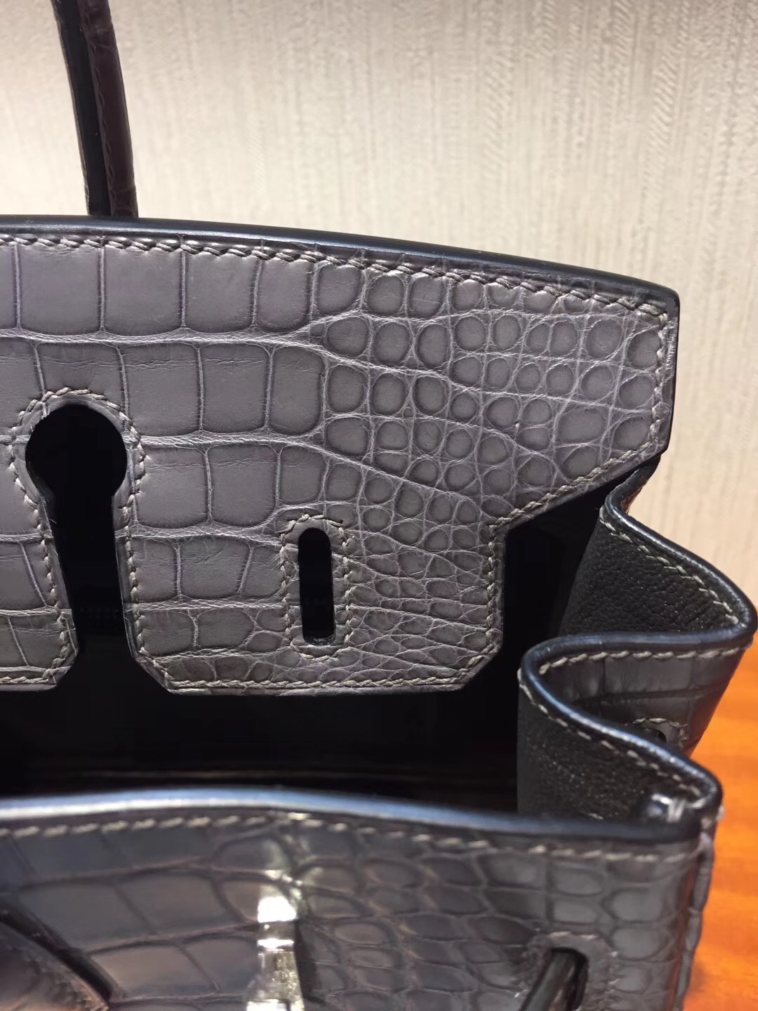 愛馬仕Hermes鱷魚皮鉑金包Hermes Birkin Bag 25 8F錫器灰Etain霧面方塊鱷魚