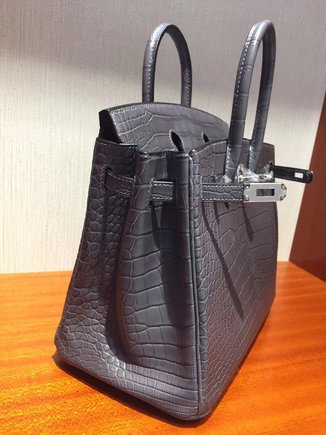 愛馬仕Hermes鱷魚皮鉑金包Hermes Birkin Bag 25 8F錫器灰Etain霧面方塊鱷魚