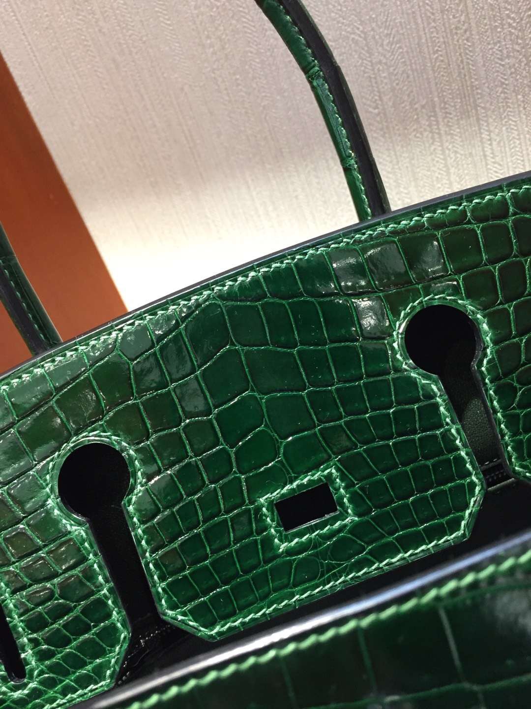 愛馬仕鱷魚皮鉑金包 Hermes Birkin 25 Bag 亮面鱷魚皮 CK67祖母綠 銀扣