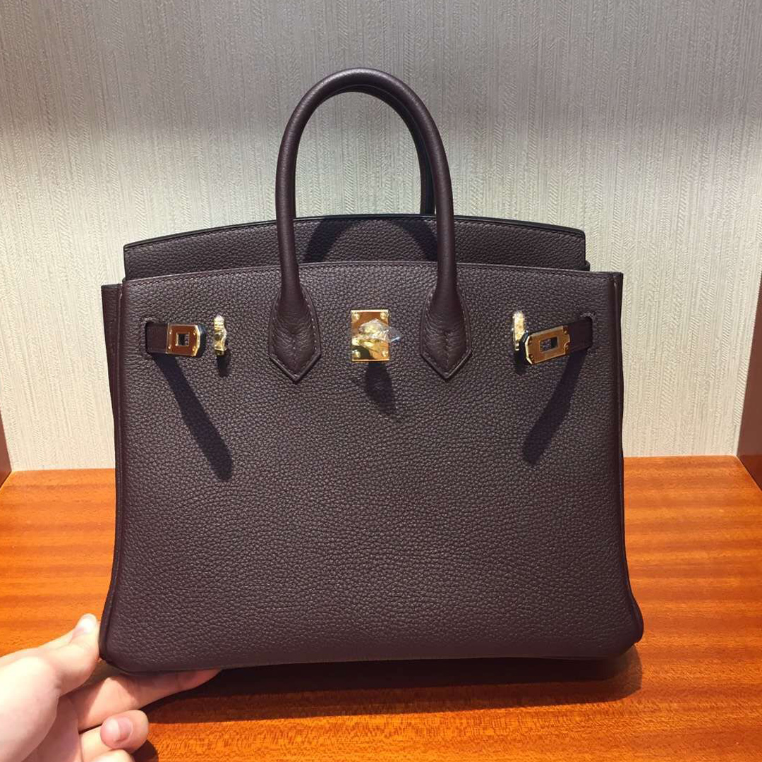 愛馬仕鉑金包價格2018 Hermes Birkin Bag 25 Togo小牛皮 CK57波爾多酒紅