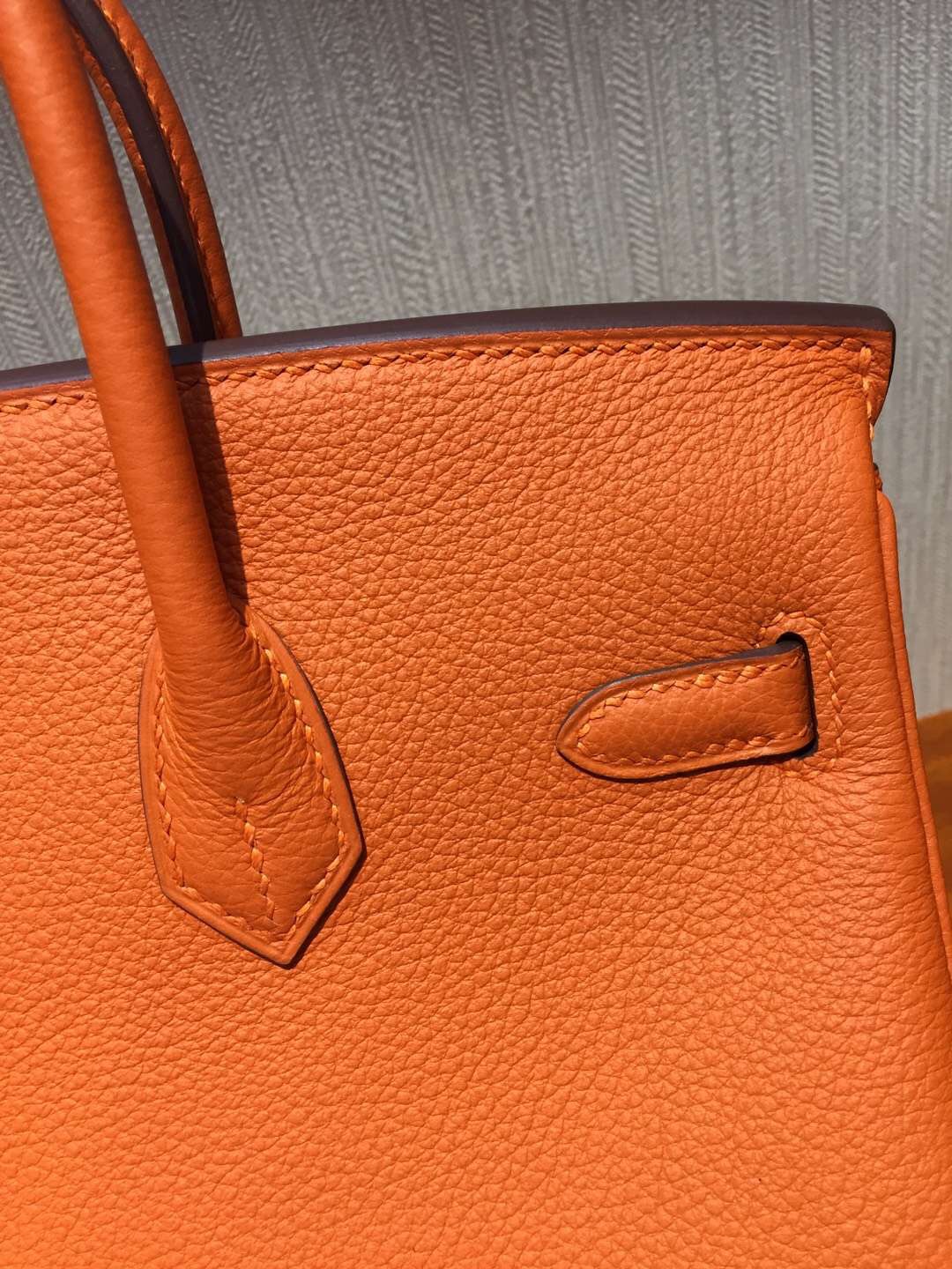 愛馬仕鉑金包價格 Hermes Birkin 25 Bag Togo小牛皮 CK93橙色 全手工蜜蠟線縫