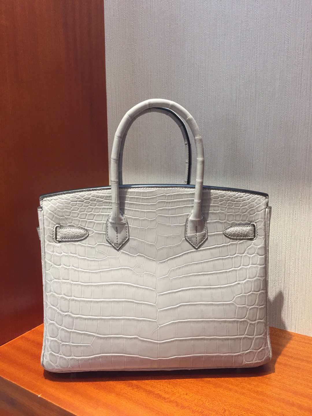 愛馬仕鱷魚鉑金包 Hermes Birkin 25 Bag CK80珍珠灰Pearl Grey霧面兩點鱷魚皮