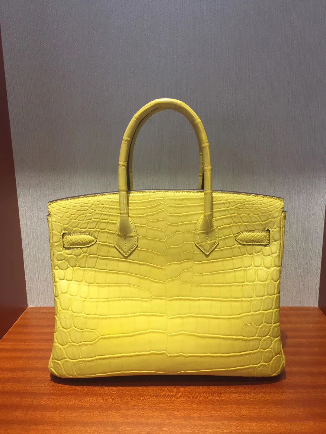 香港太古廣場專賣店Hermes Birkin 25cm Bag 霧面鱷魚皮 9R檸檬黃