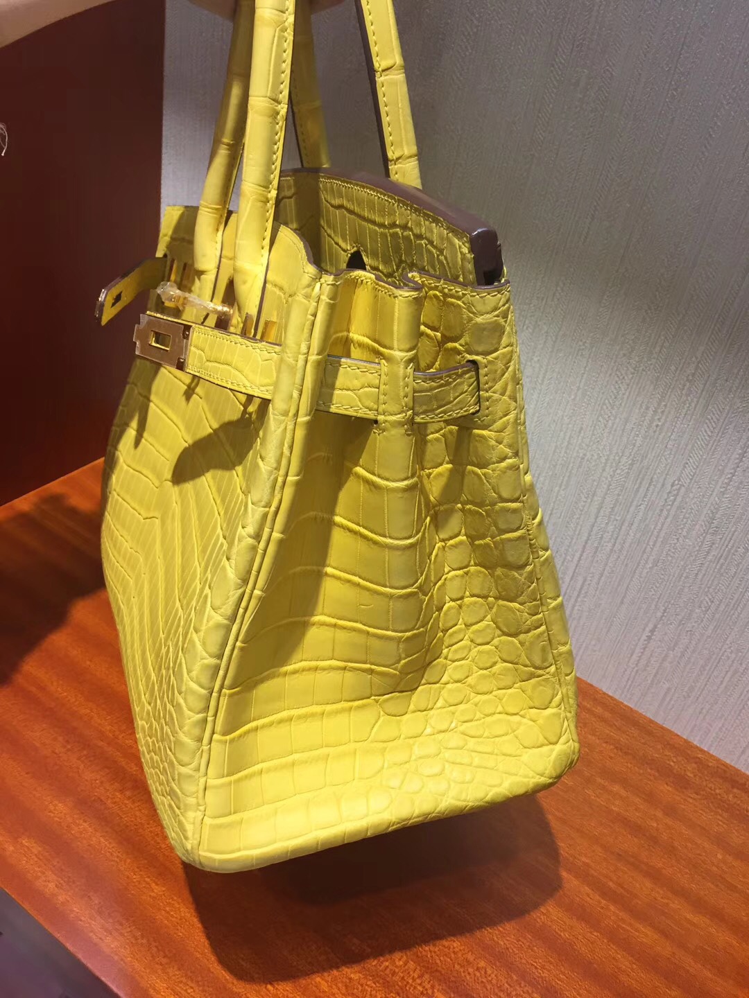 香港太古廣場專賣店Hermes Birkin 25cm Bag 霧面鱷魚皮 9R檸檬黃