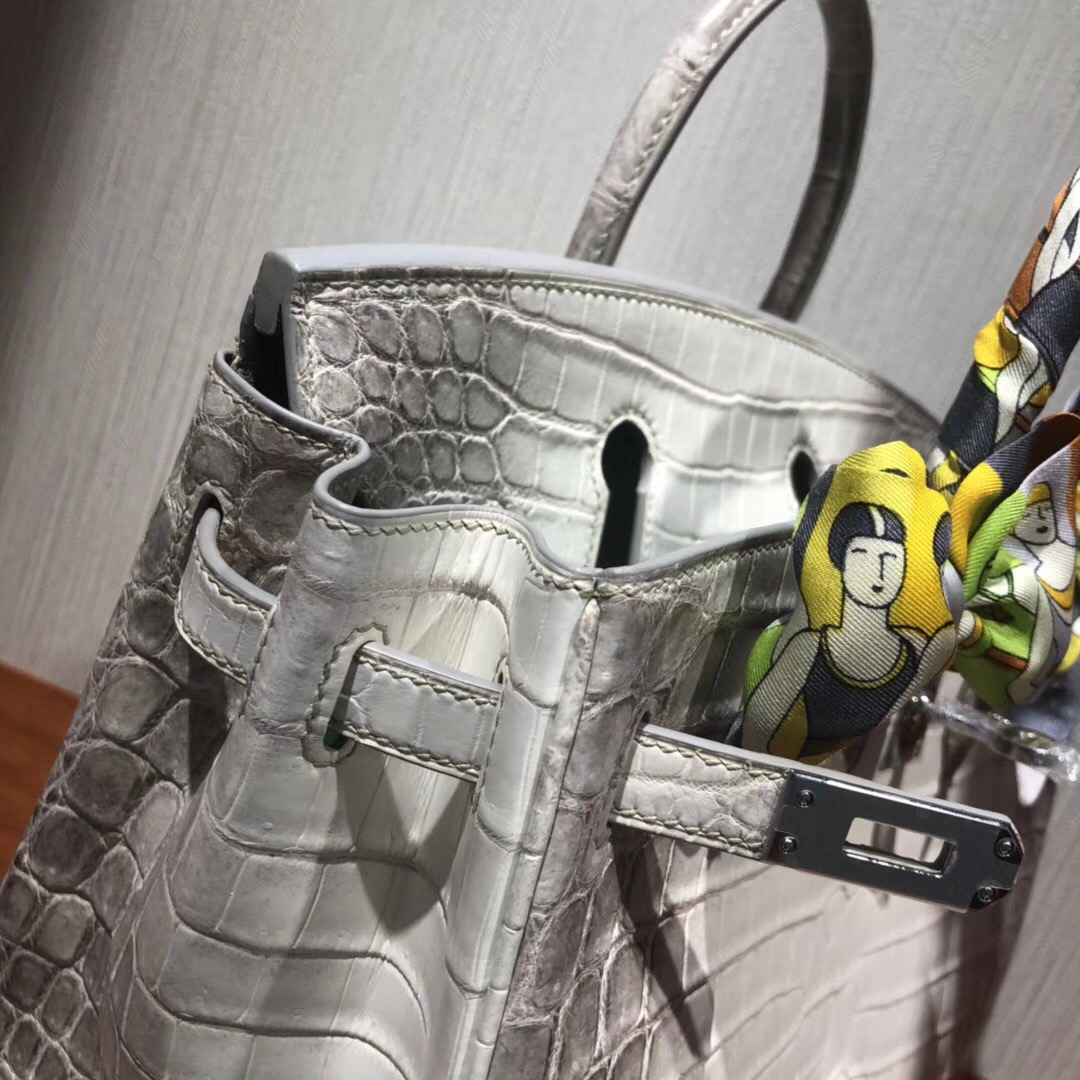 愛馬仕鱷魚皮鉑金包 Hermes Birkin 25cm Bag Natura鱷魚皮 Himalaya喜馬拉雅色