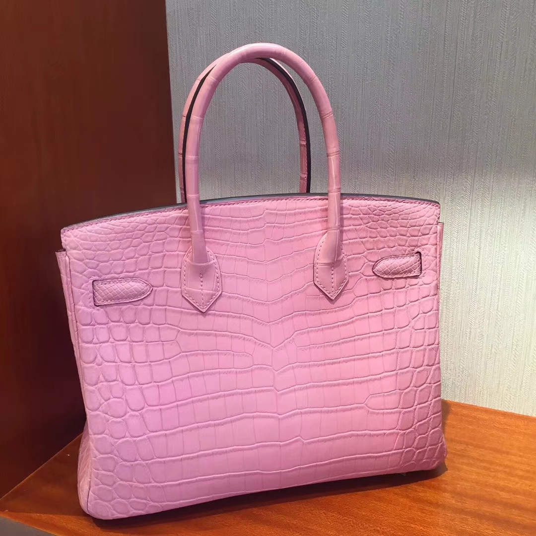 愛馬仕鉑金包價格 Hermes Birkin 25 5P Pink櫻花粉 霧面方塊 美洲鱷