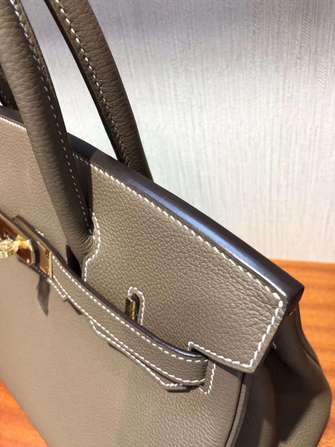 香港愛馬仕鉑金包 Hermes Birkin 30 Bag CK18大象灰 Togo小牛皮 金扣