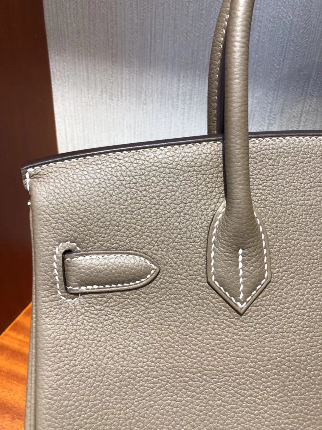 香港愛馬仕鉑金包 Hermes Birkin 30 Bag CK18大象灰 Togo小牛皮 金扣