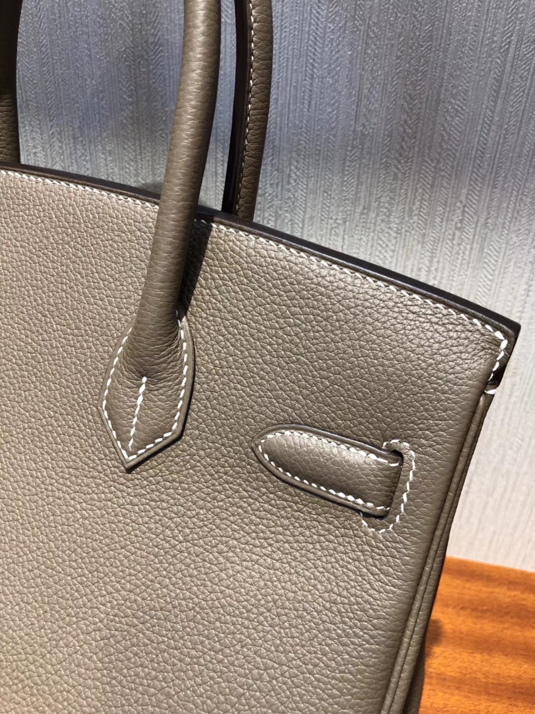 香港愛馬仕鉑金包 Hermes Birkin 30 Bag CK18大象灰 Togo小牛皮 金扣