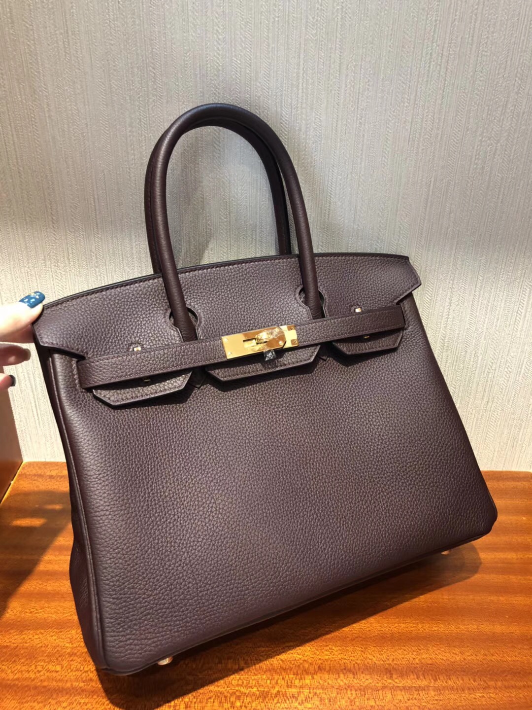 愛馬仕鉑金包包價格 Hermes Birkin 30cm Bag CK57波爾多酒紅 Togo小牛皮 金扣