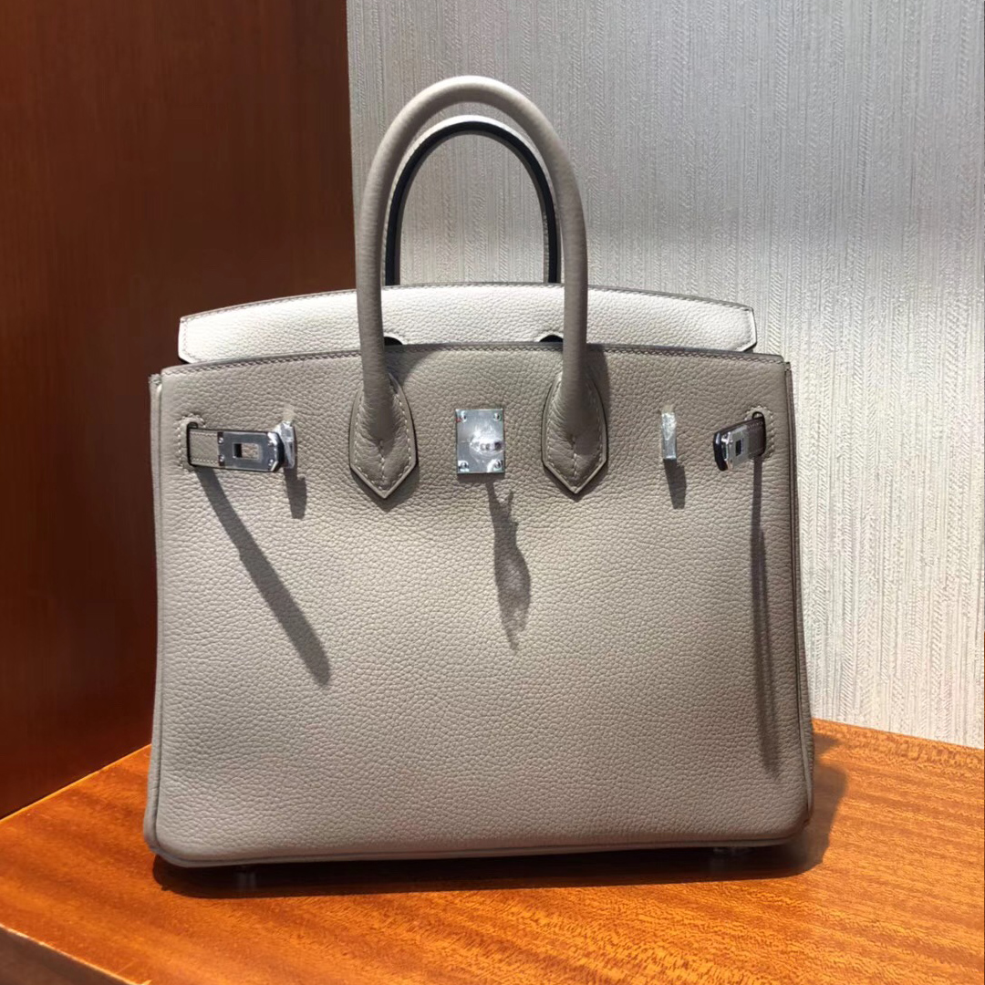 澳大利亞悉尼國際機場專賣店Hermes Birkin Bag 25 Togo小牛皮 M8瀝青灰銀扣