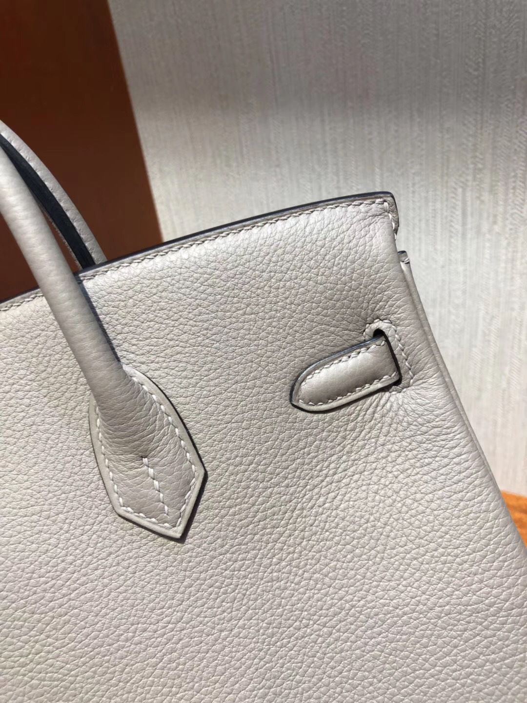 澳大利亞悉尼國際機場專賣店Hermes Birkin Bag 25 Togo小牛皮 M8瀝青灰銀扣