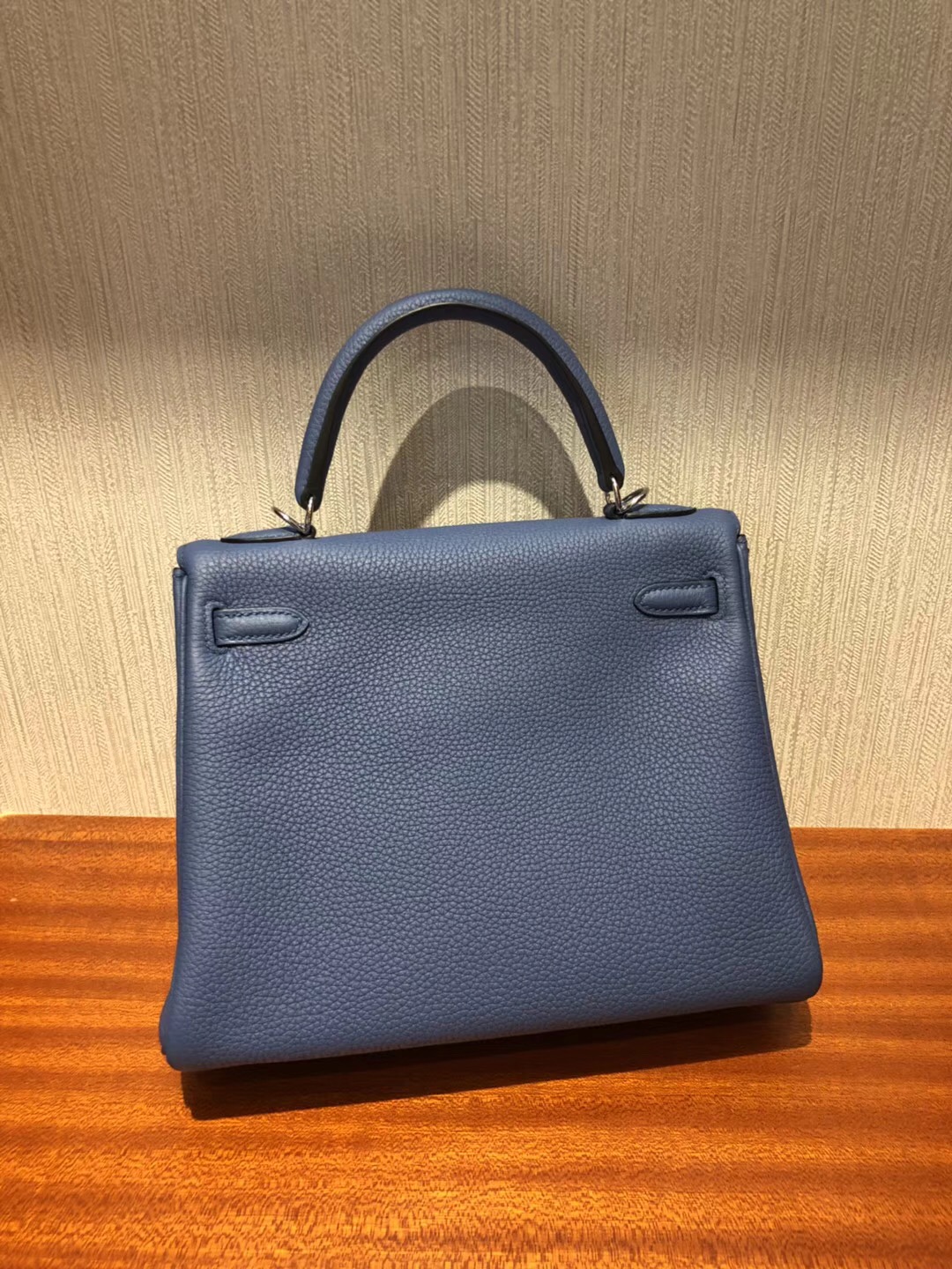 Hermes Kelly Bag 25cm R2玛瑙蓝 togo小牛皮原廠小牛皮 全手工蠟線縫 金扣