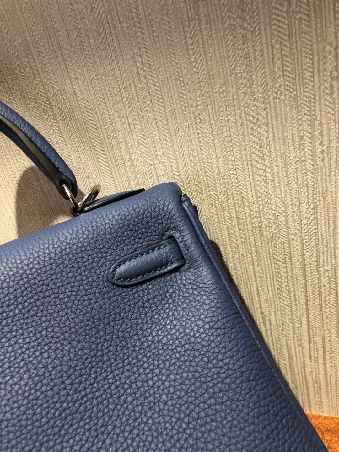 Hermes Kelly Bag 25cm R2玛瑙蓝 togo小牛皮原廠小牛皮 全手工蠟線縫 金扣