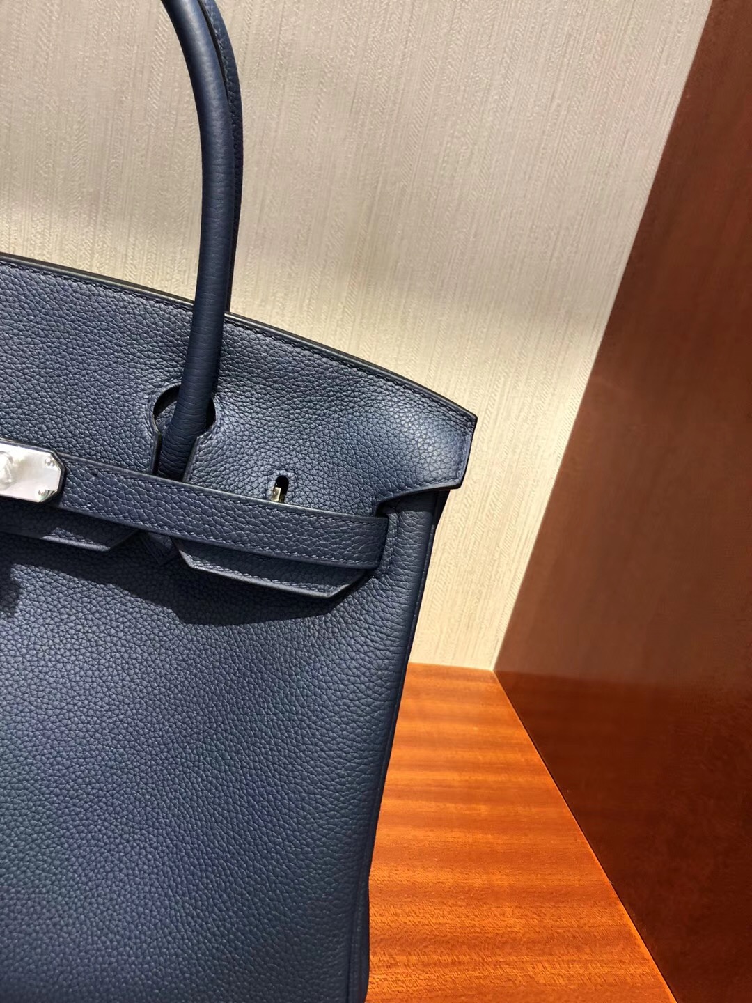 愛馬仕鉑金包包 Hermes Birkin 30cm Bag 1P鴨子藍 Togo小牛皮 金扣