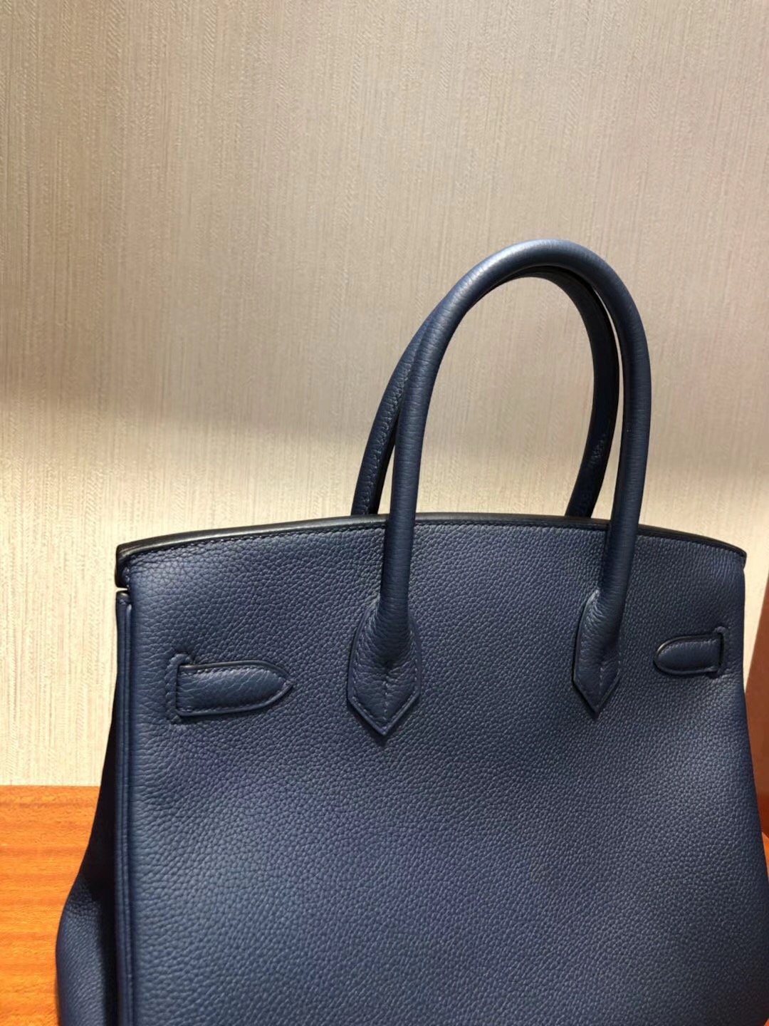 愛馬仕鉑金包包 Hermes Birkin 30cm Bag 1P鴨子藍 Togo小牛皮 金扣