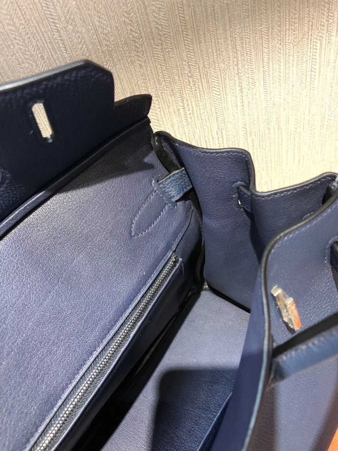 愛馬仕鉑金包包 Hermes Birkin 30cm Bag 1P鴨子藍 Togo小牛皮 金扣