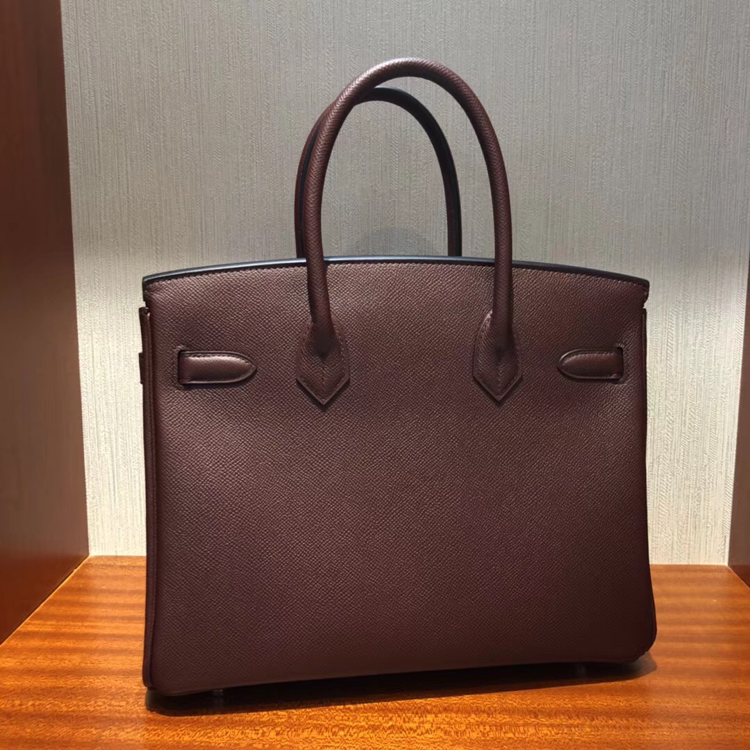 愛馬仕鉑金包價格Hermes Brikin 30 Bag CK57波爾多酒紅 Bordeaux Epsom牛皮 銀扣