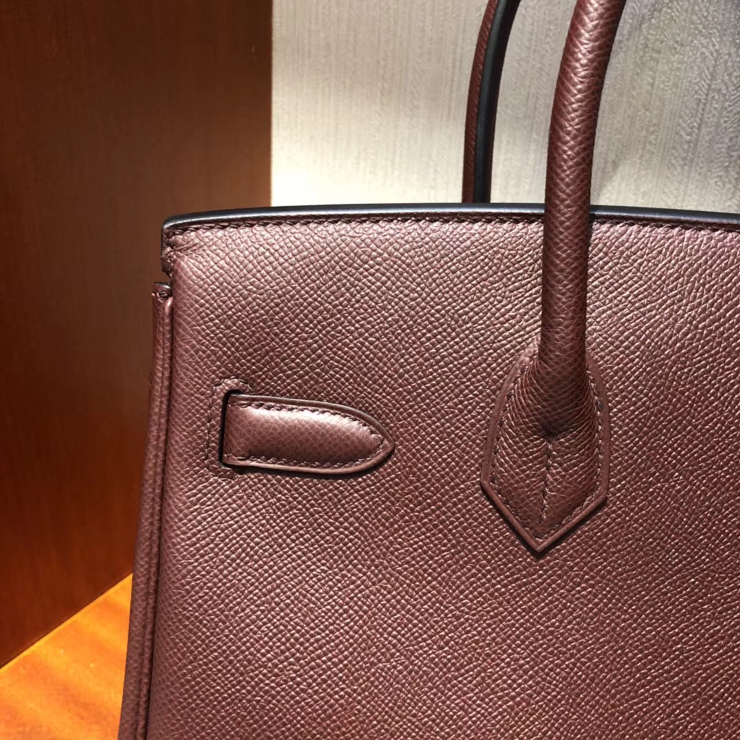 愛馬仕鉑金包價格Hermes Brikin 30 Bag CK57波爾多酒紅 Bordeaux Epsom牛皮 銀扣