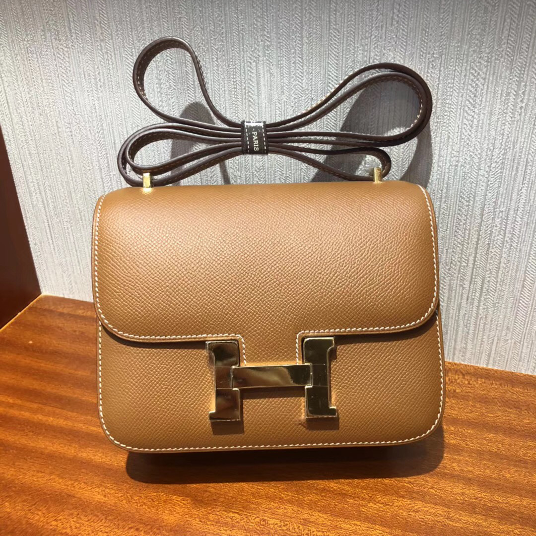 愛馬仕空姐包康斯坦斯包Hermes Constance 18cm Bag Ck37金棕色 Epsom金扣