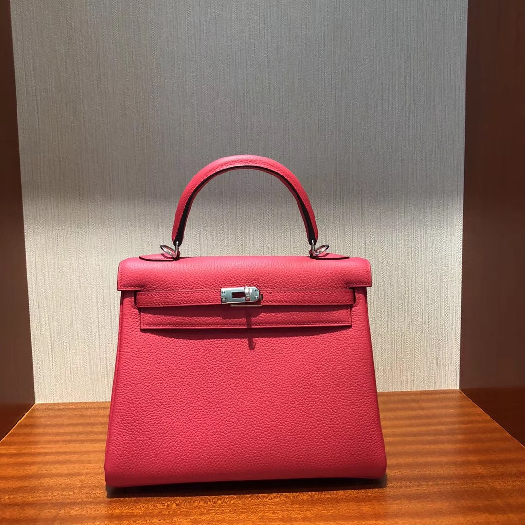 愛馬仕凱利包價格圖片 Hermes Kelly Bag 25cm i6极致粉 togo小牛皮 金扣