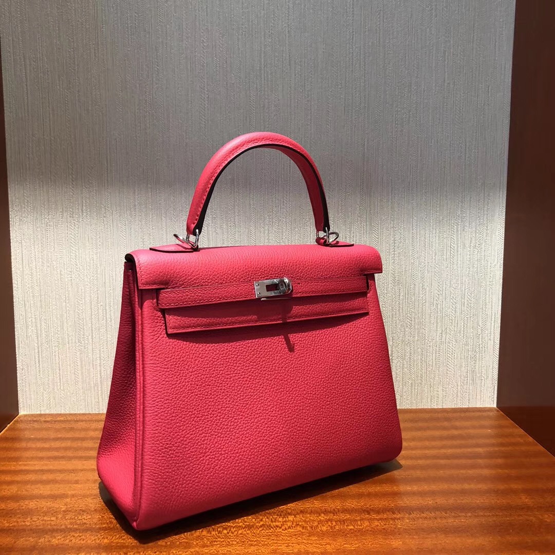 愛馬仕凱利包價格圖片 Hermes Kelly Bag 25cm i6极致粉 togo小牛皮 金扣